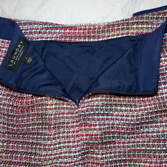 Laundry By Shelli Segal Los Angeles Tweed Fringed Mini Skirt - Picture 3 of 6